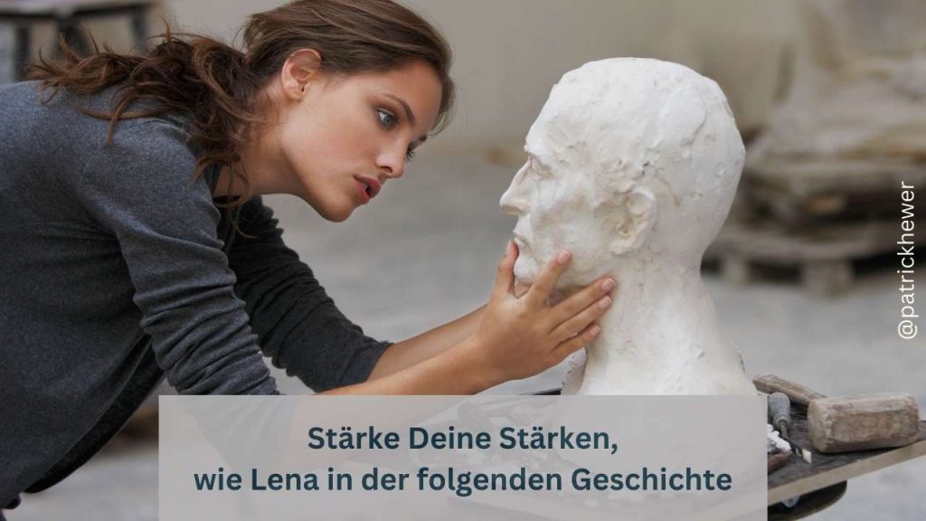 Frau arbeitet an einer Skulptur – Symbol für das Stärken eigener Stärken